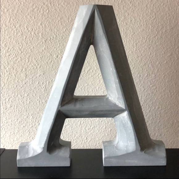 Gray Decorative Letter A Sculpture - Picture 1 of 5